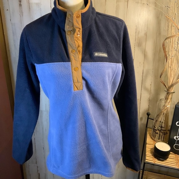 Columbia two tone fleece 1/4 button pullover. Size small - Picture 1 of 5